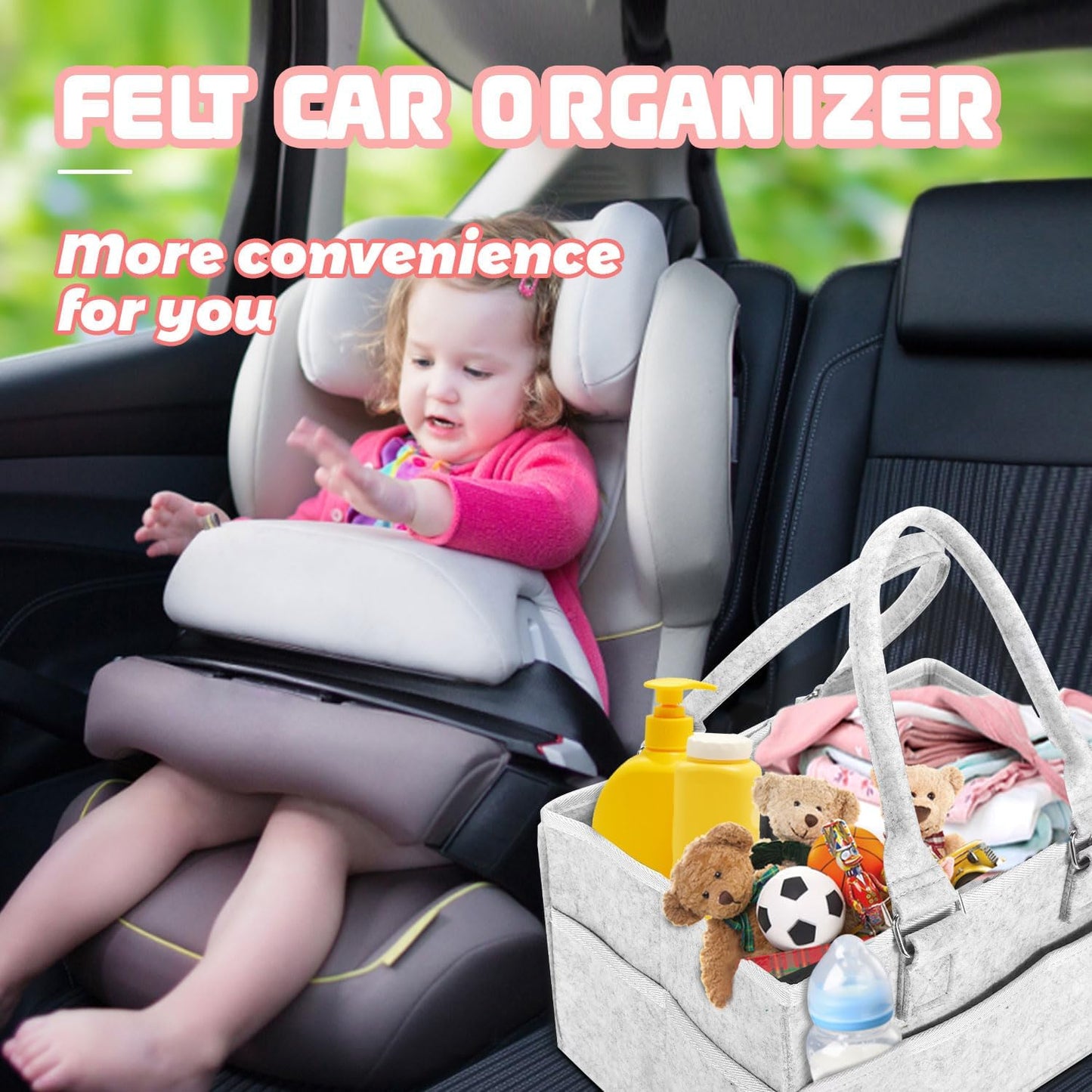 Foldable Baby Diaper Caddy Organizer - Portable Storage for Nursery, Changing Table & Car - Waterproof Liner