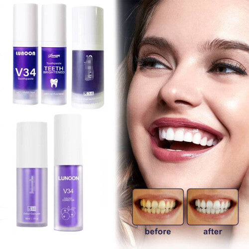 Colour Hismile V34 Corrector Purple Teeth Whitening Stain Removal Toothpaste