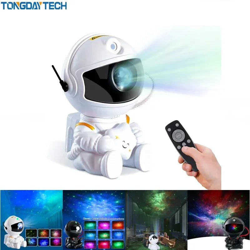 Galaxy Star Astronaut Sit Projector LED Night Light Starry Sky Porjectors Lamp Decoration Bedroom Room Decorative