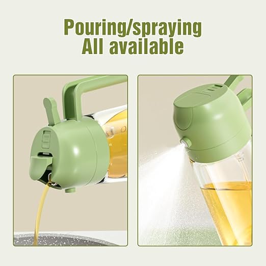 2 In 1 Glass Oil Sprayer And Dispenser, Sprayable And Pourable Oil Bottle 400 Ml