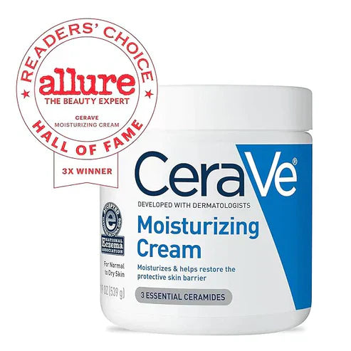 CERAVE MOISTURIZING CREAM 340G| BODY AND FACE MOISTURIZER FOR DRY SKIN | BODY CREAM WITH HYALURONIC ACID AND CERAMIDES | HYDRATING MOISTURIZER | FRAGRANCE FREE NON-COMEDOGENIC