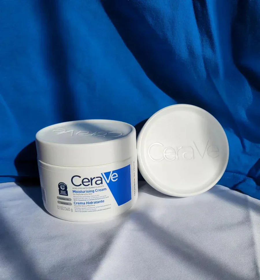 CERAVE MOISTURIZING CREAM 340G| BODY AND FACE MOISTURIZER FOR DRY SKIN | BODY CREAM WITH HYALURONIC ACID AND CERAMIDES | HYDRATING MOISTURIZER | FRAGRANCE FREE NON-COMEDOGENIC