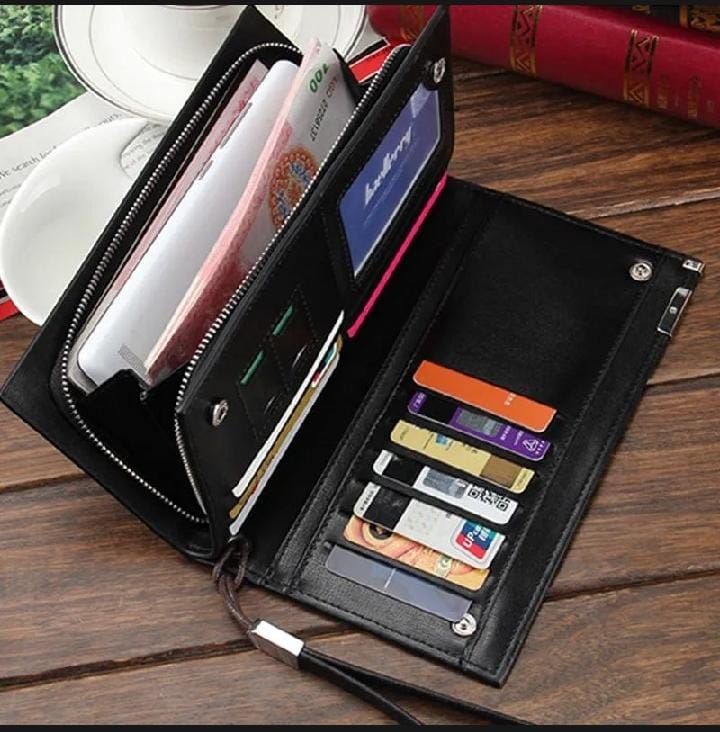 Baellerry Long Wallet For Men and women Slim Money Mobile Men Leather Wallet