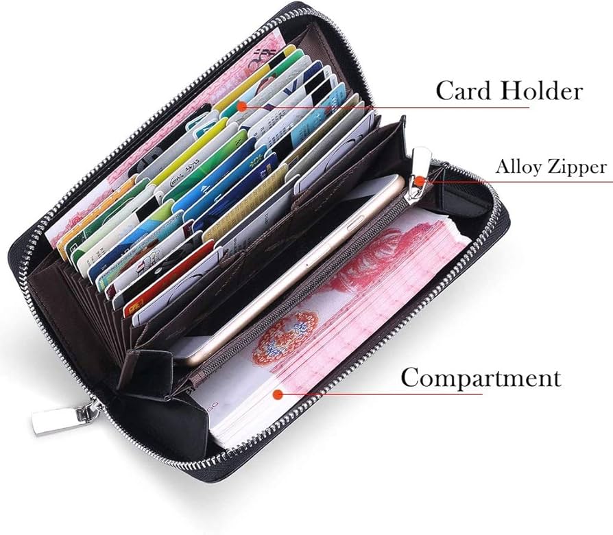 Baellerry Long Wallet For Men and women Slim Money Mobile Men Leather Wallet