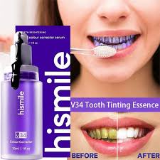 Colour Hismile V34 Corrector Purple Teeth Whitening Stain Removal Toothpaste